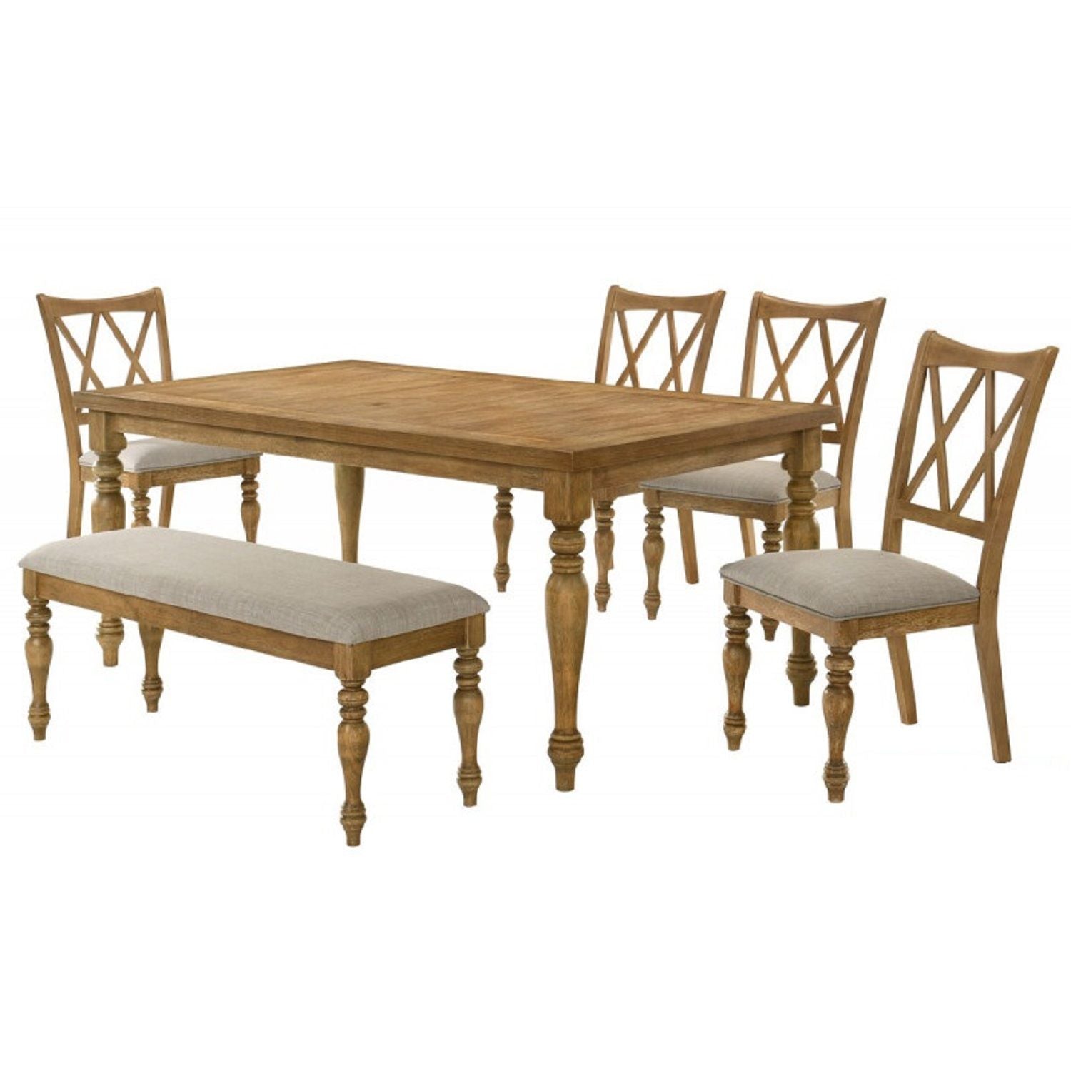 Dining Bench With Cushion - Brown