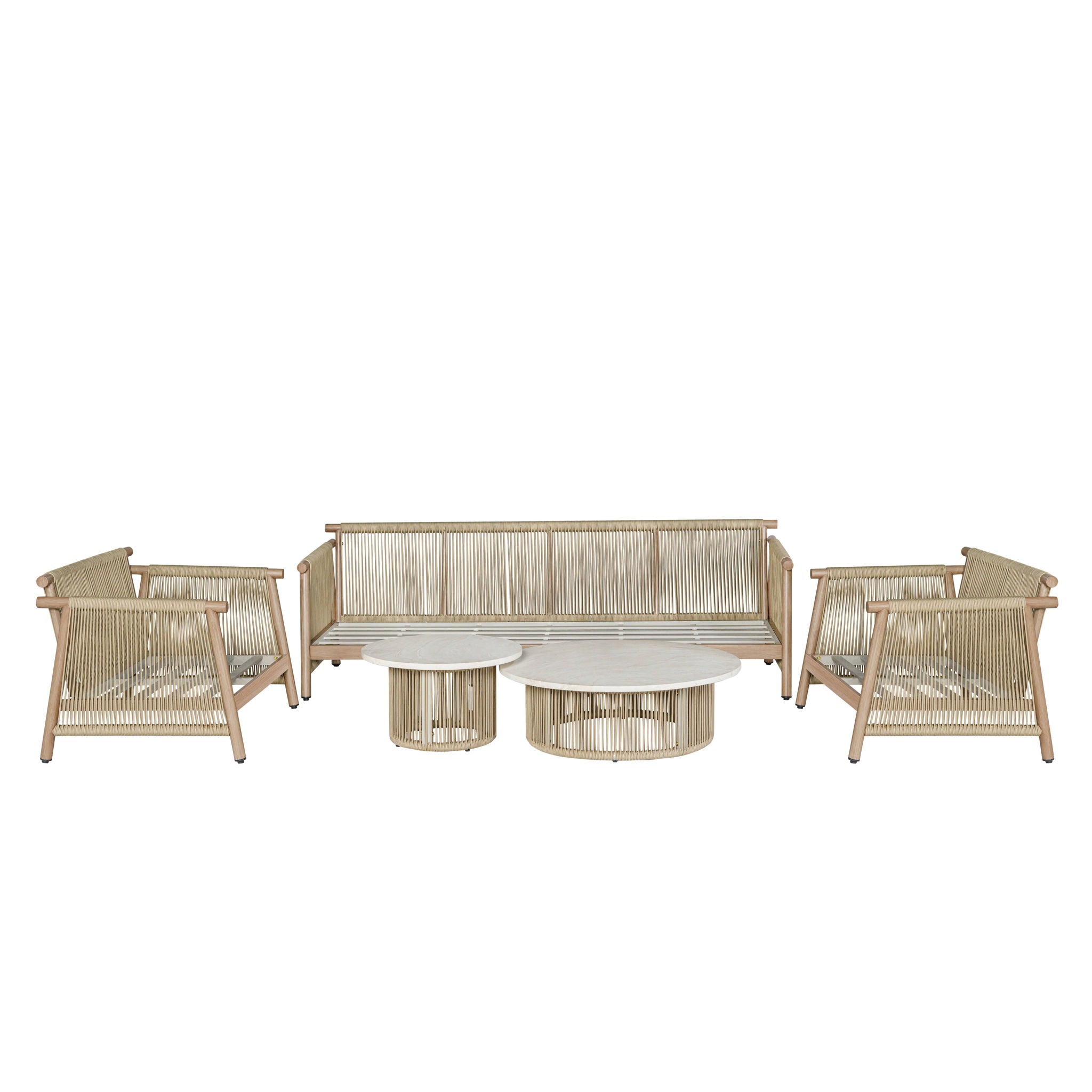 Zira - 5 Piece Patio Sofa Set - Beige