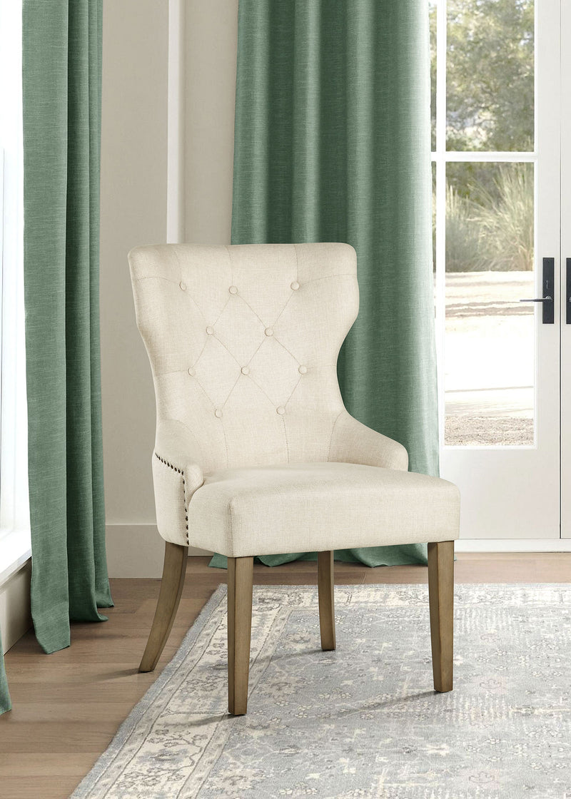 Baney Fabric Upholstered Dining Side Chair Beige and Black