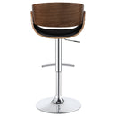 Dana Adjustable Bar Stool Black / Ecru and Chrome
