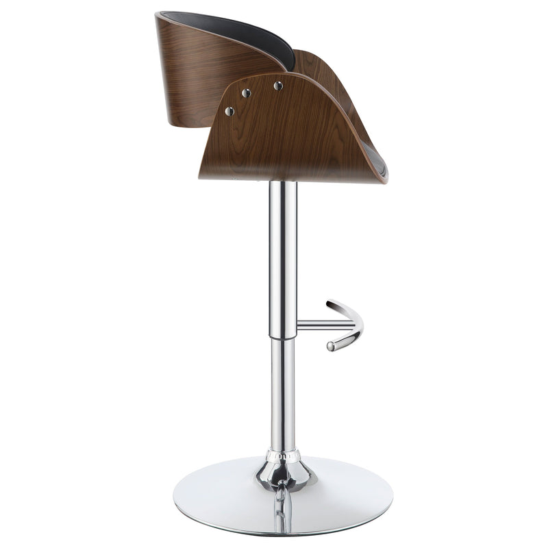 Dana Adjustable Bar Stool Black / Ecru and Chrome