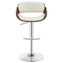 Dana Adjustable Bar Stool Black / Ecru and Chrome