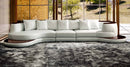 Divani Casa Rodus - Modern White Leather Curved Sectional Sofa with Wood Trim