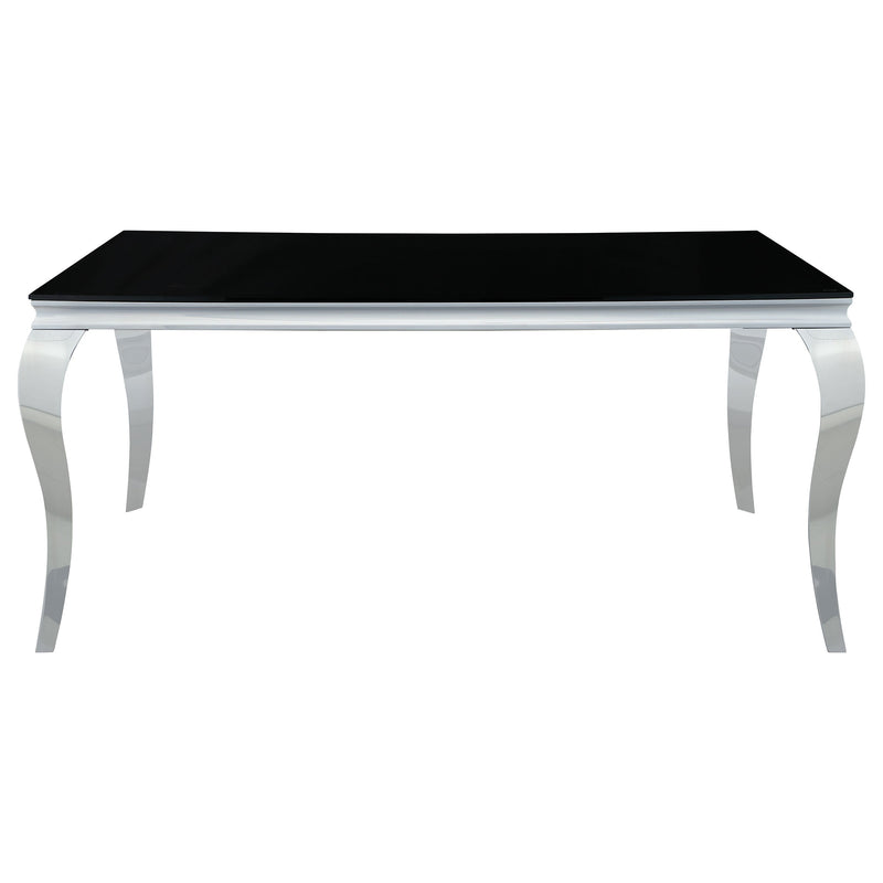 Carone  61-inch Rectangular Black Glass Dining Set Black
