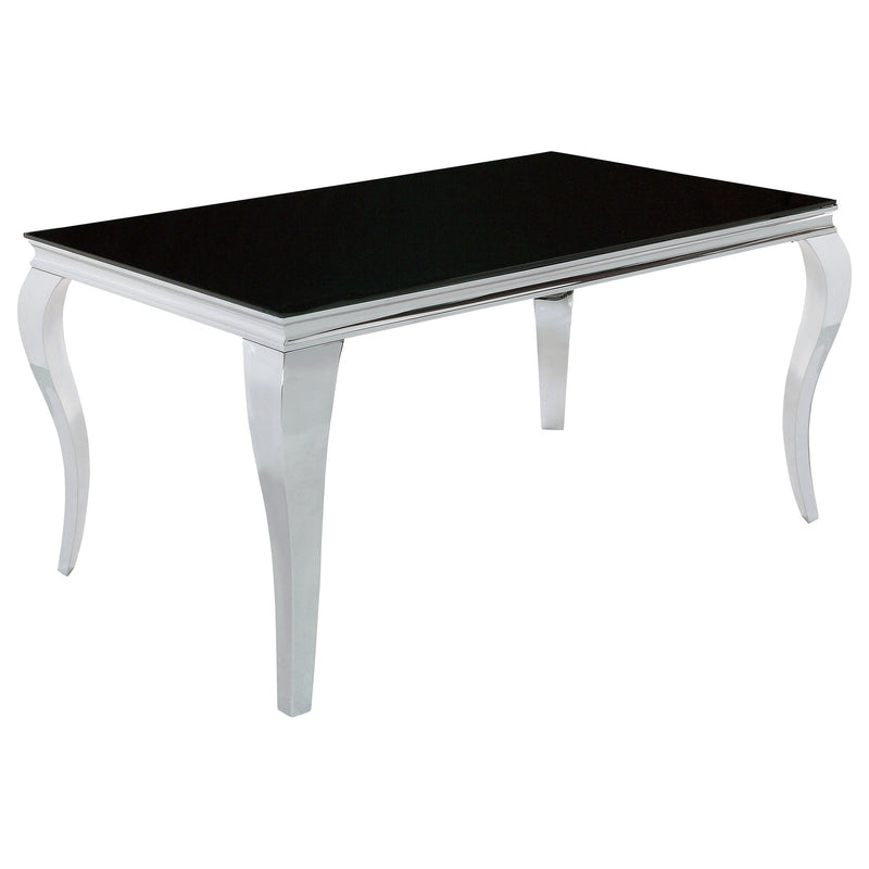 Carone  61-inch Rectangular Black Glass Dining Set Black