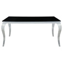 Carone Rectangular 61-inch Glass Top Dining Table Black