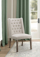 Bexley Fabric Upholstered Dining Side Chair Beige (Set of 2)