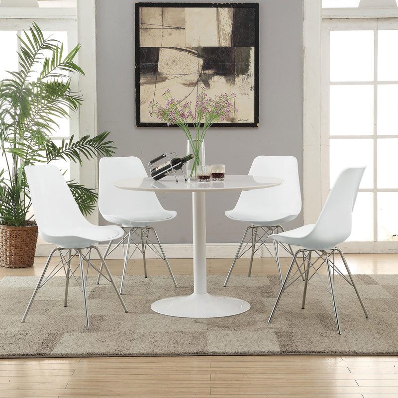 Lowry  Round Dining Table Set White