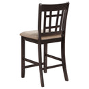 Lavon Wood Counter Chair Tan / Black and Espresso (Set of 2)