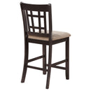 Lavon Wood Counter Chair Tan / Black and Espresso (Set of 2)