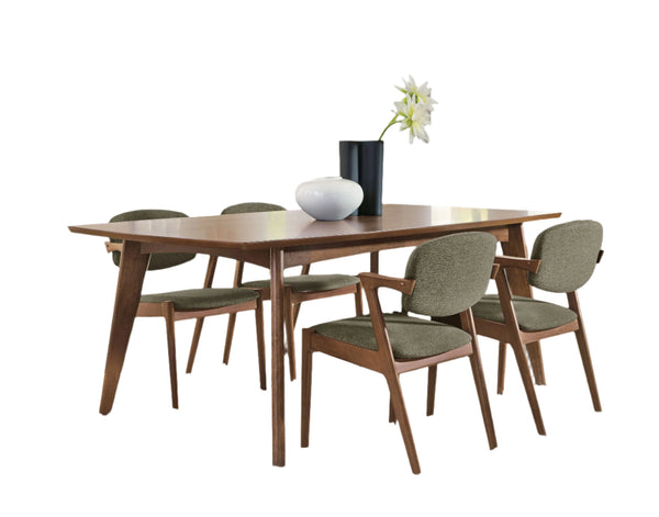 Malone  Rectangular Dining Table Set Dark Walnut