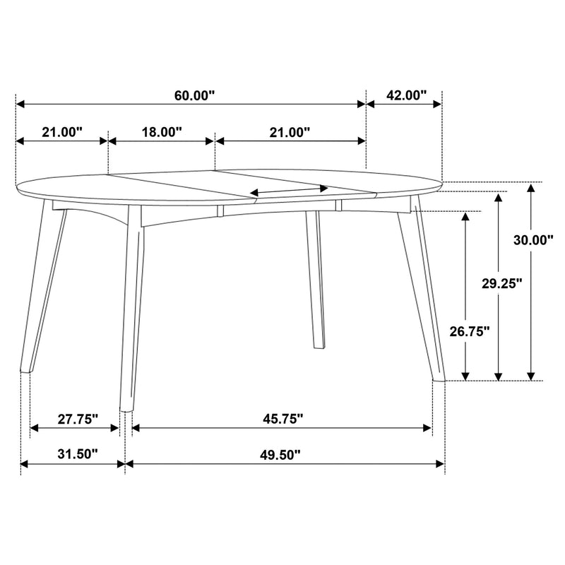Jedda  Oval Dining Table Set Dark Walnut