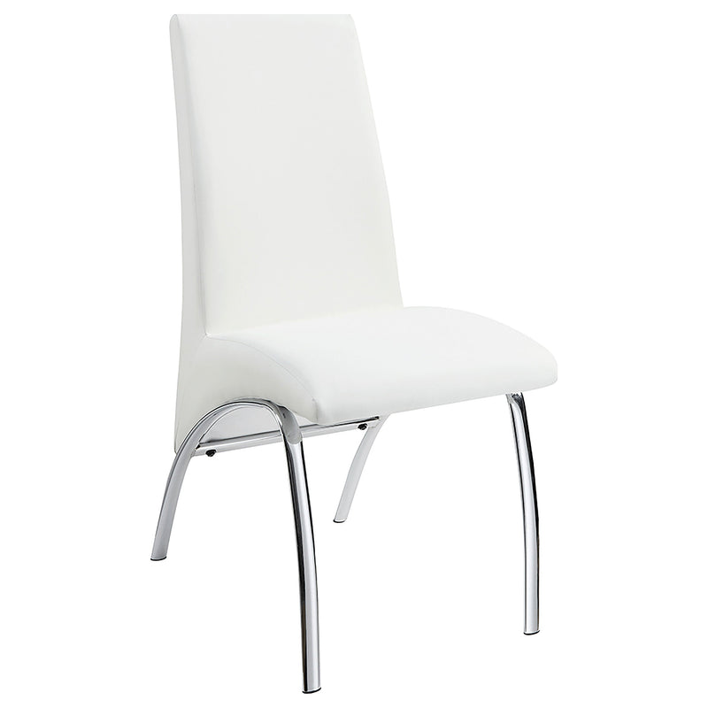 Beckham  Round Glass Top Dining Set Chrome and White