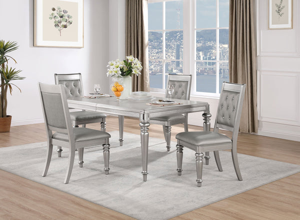 Bling Game  Rectangular Dining Set Metallic Platinum