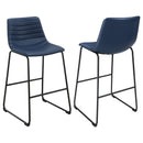 Zuni Faux Leather Upholstered Bar Chair Blue (Set of 2)