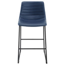 Zuni Faux Leather Upholstered Bar Chair Blue (Set of 2)