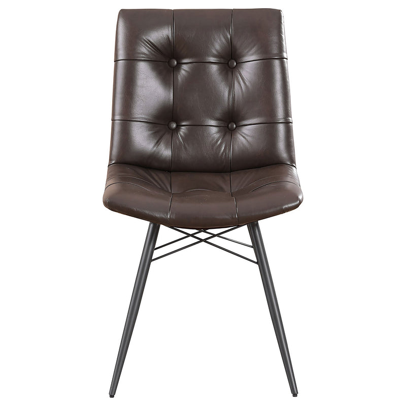 Aiken Upholstered Dining Side Chair Brown(Set of 4)