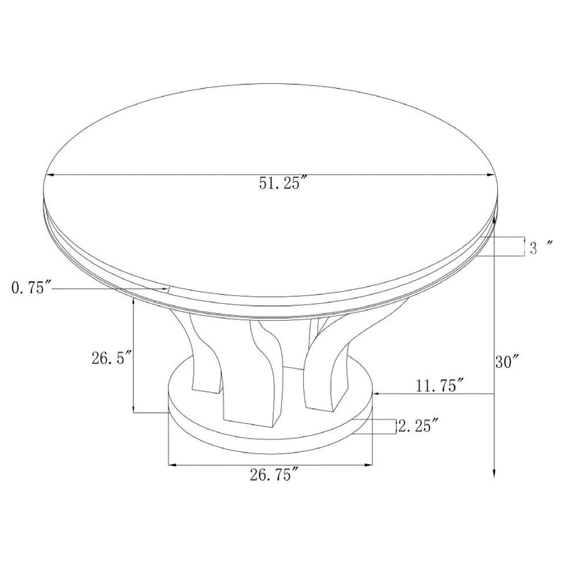 Anchorage Round 51-inch Glass Top Dining Table Chrome