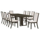 Kelly  Rectangular Dining Table Set Dark Grey