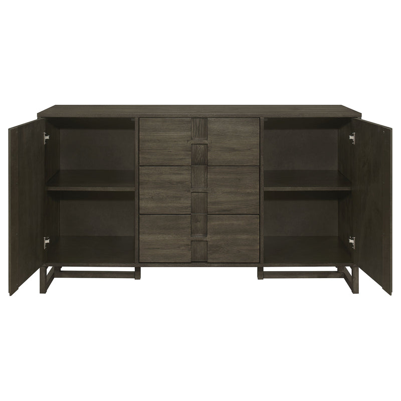 Kelly 3-drawer Storage Dining Sideboard Buffet Dark Grey