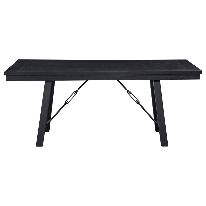 Newport  Rectangular Trestle Dining Table Set Black