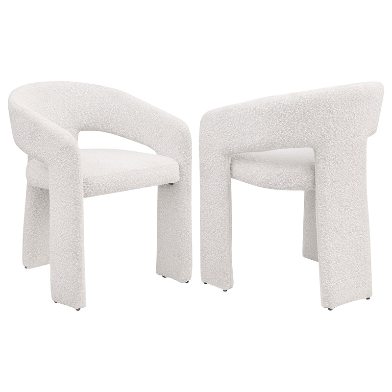 Eudora Boucle Upholstered Dining Arm Chair Grey (Set of 2)