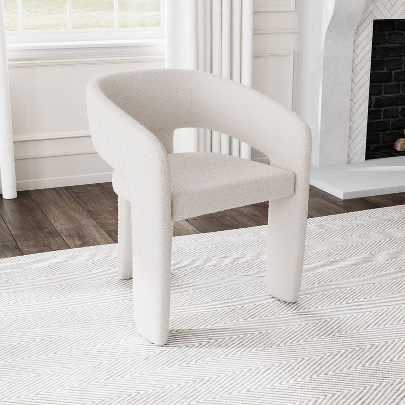 Eudora Boucle Upholstered Dining Arm Chair Grey (Set of 2)
