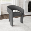 Eudora Boucle Upholstered Dining Arm Chair Grey (Set of 2)