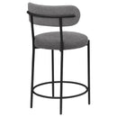 Viola Boucle Upholstered Bar Chair Grey (Set of 2)