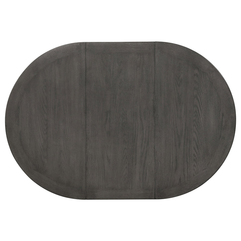 Lavon Oval 60-inch Extension Leaf Dining Table Medium Grey
