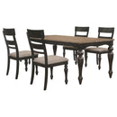 Bridget  Rectangular Dining Set Charcoal Sand Through