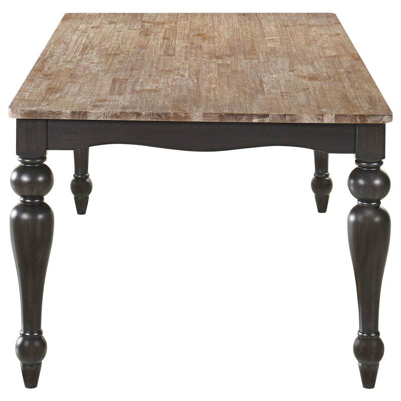 Bridget  Rectangular Dining Set Charcoal Sand Through