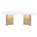 Tevlin Rectangular 79-inch Marble Top Dining Table White
