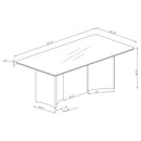 Tevlin Rectangular 79-inch Marble Top Dining Table White