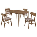 Dortch  Oval Solid Wood Dining Set Walnut
