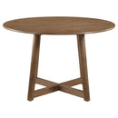 Dinah Round 47-inch Solid Wood Dining Table Walnut