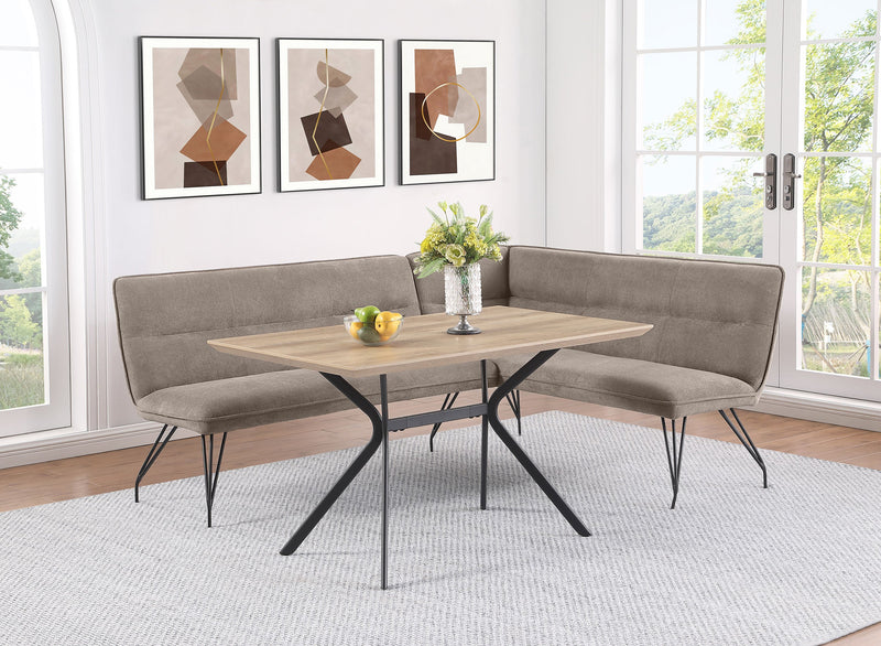 Dodson Fabric Upholstered L-Shaped Nook Dining Bench Grey