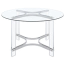 Keeling  Round Glass Top Acrylic Dining Set Chrome