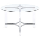Keeling  Round Glass Top Acrylic Dining Set Chrome