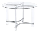 Keeling  Round Glass Top Acrylic Dining Set Chrome
