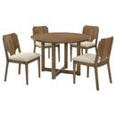 Crestmore  46-inch Round Wood Dining Table Set Walnut