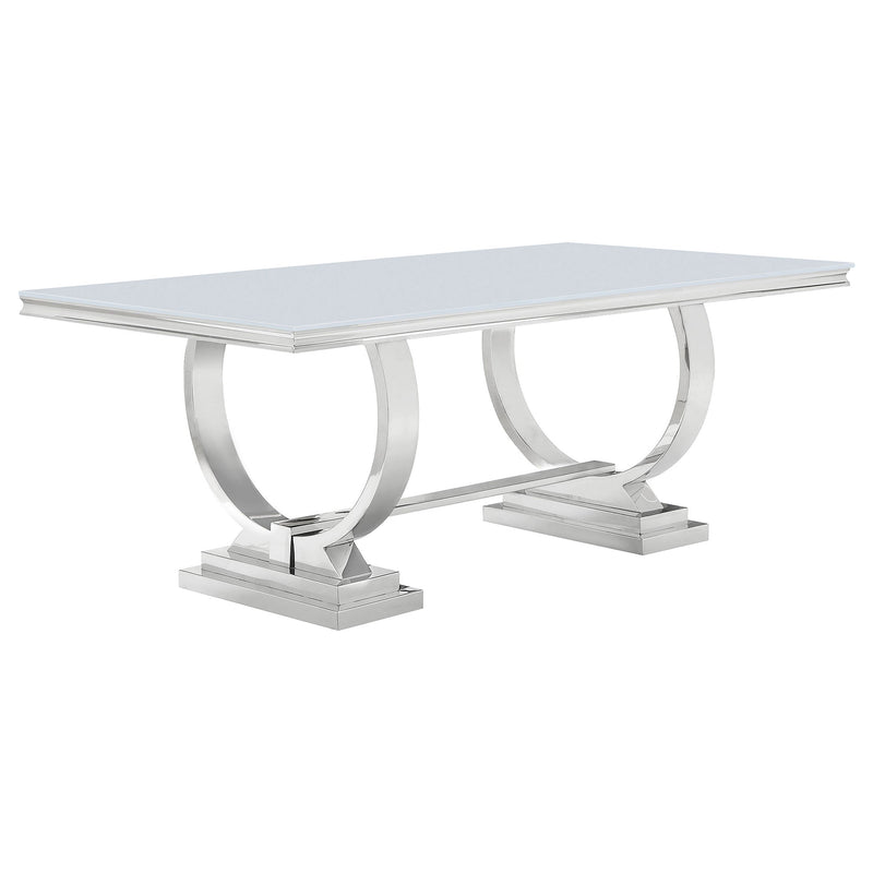 Antoine Rectangular 95-inch Glass Top Dining Table Black