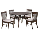 Everton  Round 53-inch Dining Table Set Dark Walnut