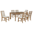 Bruner  72-inch Rectangular Dining Set Natural Brown