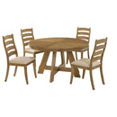 Danvers  Dining Table Set Brown Oak and Latte