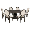 Twyla Round Wood Dining Room Table Set Dark Cocoa