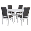 Judd  54-inch Round Wood Dining Table Set Pearl White
