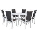 Judd  54-inch Round Wood Dining Table Set Pearl White