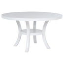 Judd  54-inch Round Wood Dining Table Set Pearl White