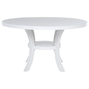 Judd  54-inch Round Wood Dining Table Set Pearl White